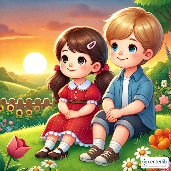 การ์ตูนสำหรับเด็ก ในรูปแบบ นิทานการ์ตูนสองภาษา เรื่อง The Great Garden Adventure หน้า 8